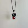 Dunkles Gotisches Temperament Schwarzer Schmetterling Rotes Glas Kristall Anhänger Halskette für Damen Halloween Mystische Hexe Schmuck Geschenk