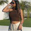 Cross Knitted Crop Top Women Sexy Off Shoulder Backless Street Vest 2023 Slim Spring Summer Fashion Tank Tops Vests