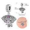 Copperbig Lucky Elephant Charms Colored Zircon Beads Fit Original Diy Bracelet Dangle For Women Fine Jewelry Gifts Making