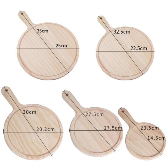 Pizza Board Premium with Handle Wood Cheese Bread Cutting Board for Bread