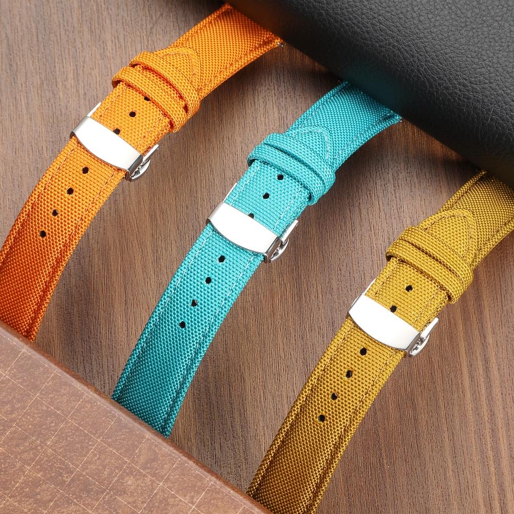 Schnellverschluss Nylon Segeltuch Uhrenarmband 18mm 19mm 20mm 21mm 22mm 24mm Schmetterlingsverschluss Band für Omega für Seiko Uhrenarmband