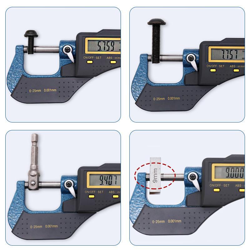0-25mm 0.001 High Precision Spiral Micrometer Measurement Tools Outside Micrometer Electronic Digital Display Micrometer Caliper