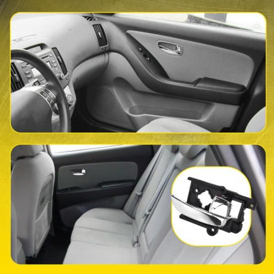 Black Interior Door Handle Front Rear For 2008 Hyundai Elantra GLS Sport RH EXV