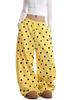 Unisex Yellow Polka Dot Wide-Leg Sweatpants - American Style, Spring/Summer Casual Jazzwear.