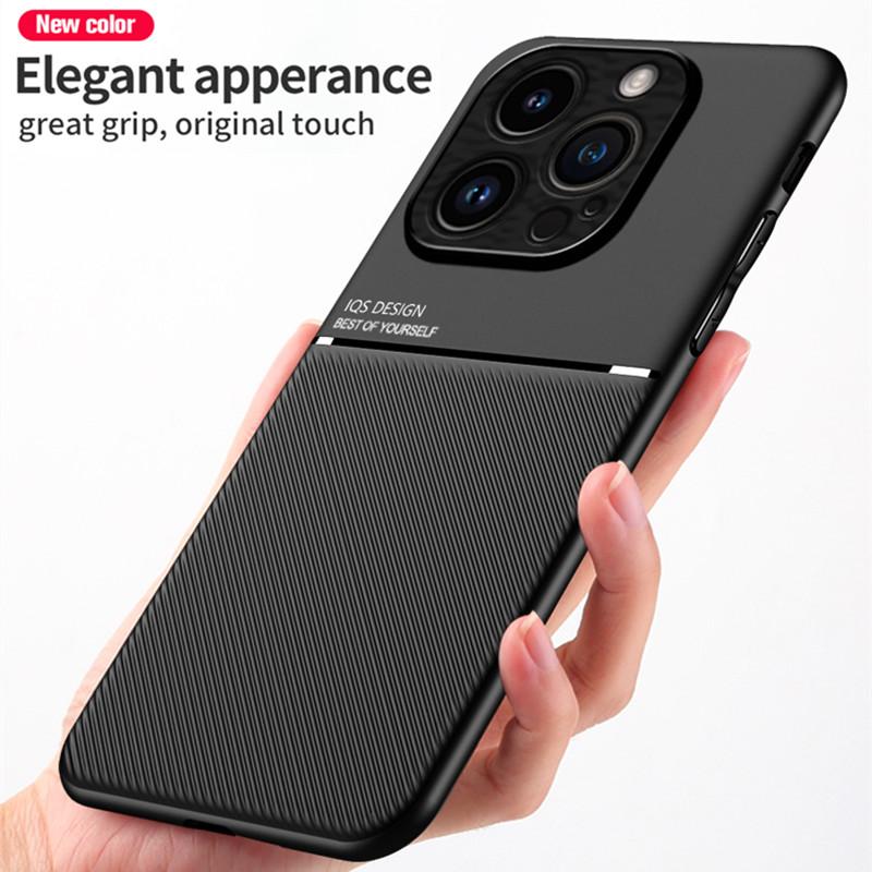 Funda a Prueba de Golpes Para iPhone 17 16 15 14 13 12 11 Pro Max 16Plus 15Plus 16e Xs Max XR XS Soporte Magnético para Coche Cuero Silicona
