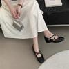 Black Single Shoes Women's New Versatile Light Mouth Retro Small Size Inner Height Increase Mary Jane Women's Shoes