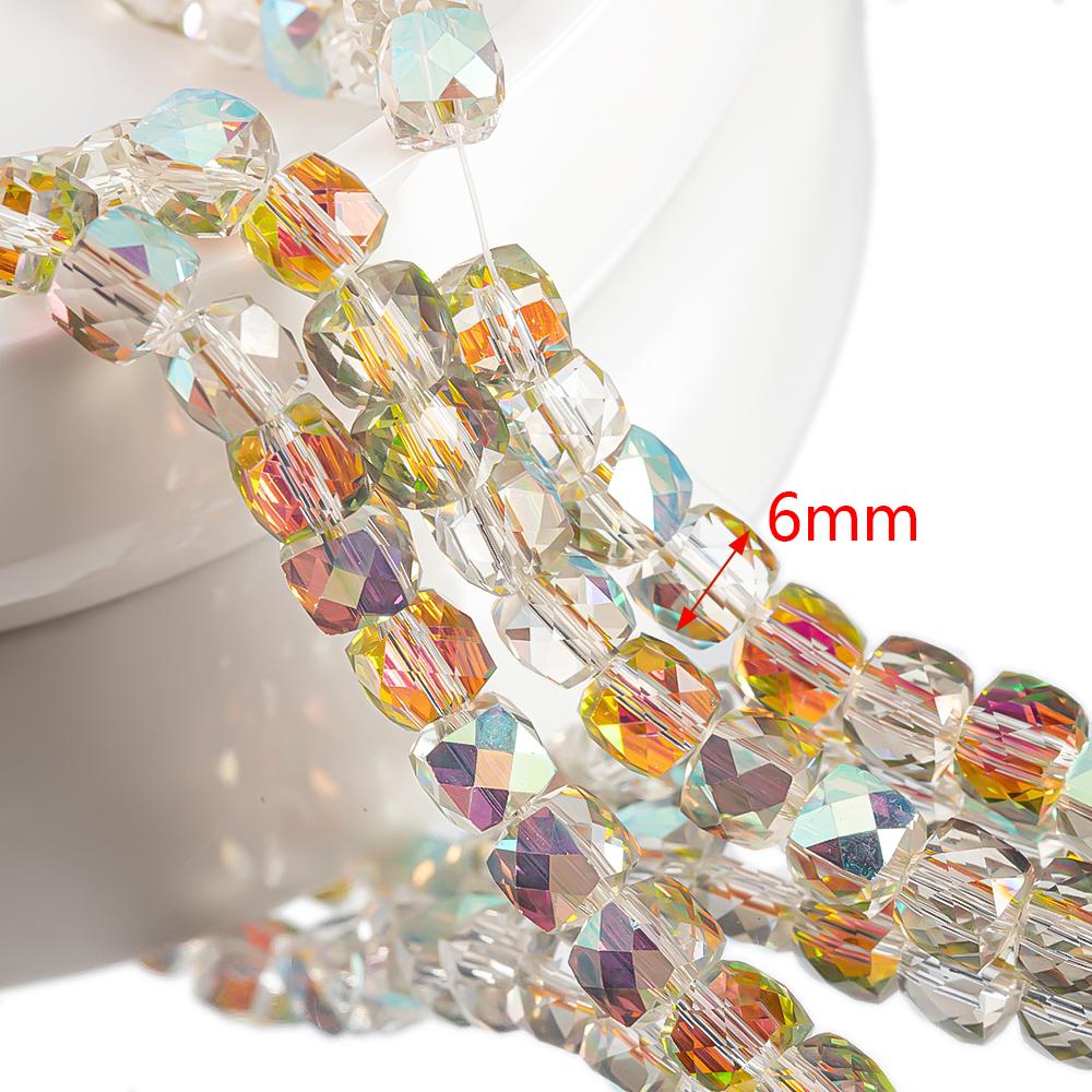 75-120pcs Glass Square Bead Crystal Rondelle Austria Faceted Loose Spacer Round Beads for Jewelry Making DIY Necklaces Bracelet