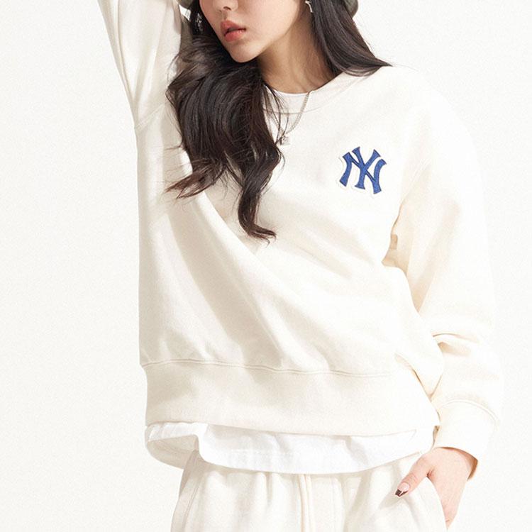 New MLB Sweatshirts Unisex Ivory White 3AMTM0121-50CRS
