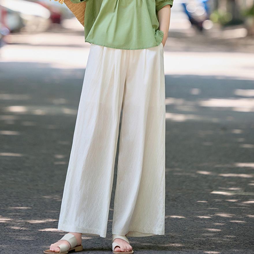 

Suit Women s Summer New Women s Clothing Casual Retro Embroidered Top Wide Leg Pants Two-piece Set M