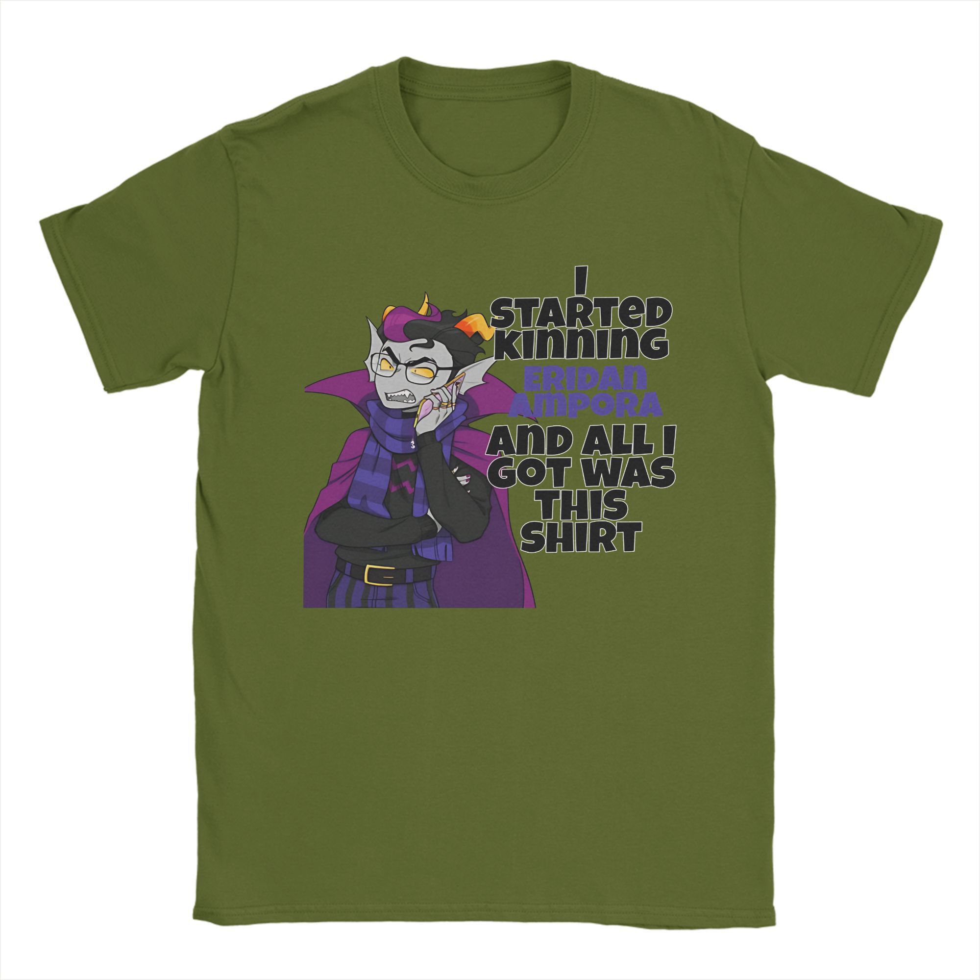

Homestuck Ерідан Ампора кін Чоловічі футболки Хіпстерська футболка З коротким рукавом З круглим вирізом Футболки Чиста бавовна Літній одяг 4XL