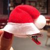 Cute Sweet Christmas Hat Hairpin Santa Claus Cap Hairclip Mini Bright Hat Metal Barrettes Festival Beautify Appearance Hair Clip