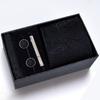 Gift Box Men'S Tie Square Scarf Cufflinks Tie Clip Five-Piece Set, Formal Business Blue Stripes