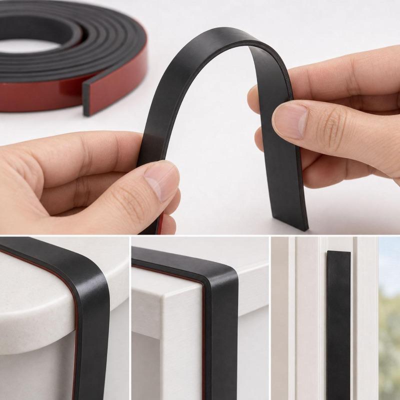 500/100cm Self Adhesive Magnetic Tape Soft Magnet Rubber Strips for Fridge Wall Window DIY Photo Poster Fixing Tapes Storager