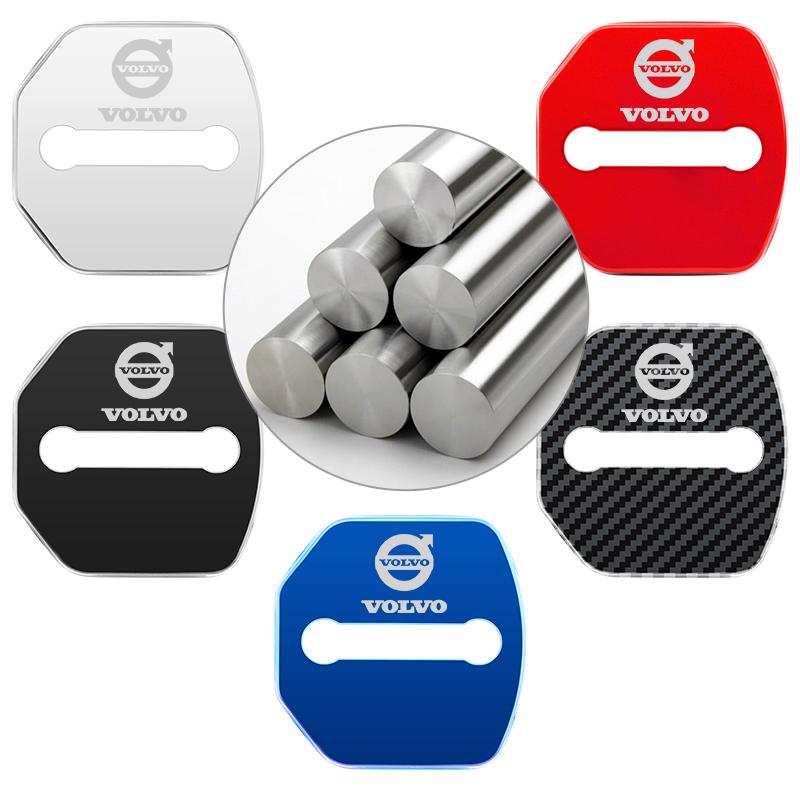 For Volvo 4Pcs Car Door Lock Cover Protective Case Accessories For Volvo XC60 XC90 S60 V40 V50 V60 XC40 V70 V90 S90 S80 C30 S40
