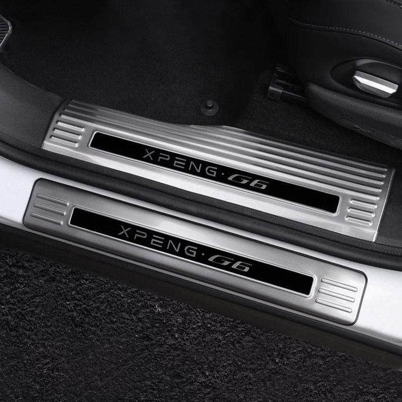 Convient pour XPeng G6 2023-2025 Voiture Bande de Seuil de Porte en Acier Inoxydable Autocollant de Protection de Pédale d'Accueil Mise à Niveau