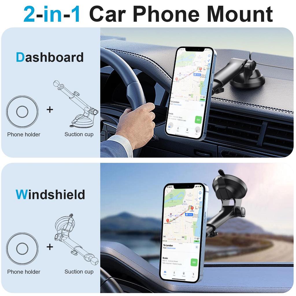Magnetic Car Mount for iPhone 14 - Magsafe Compatible