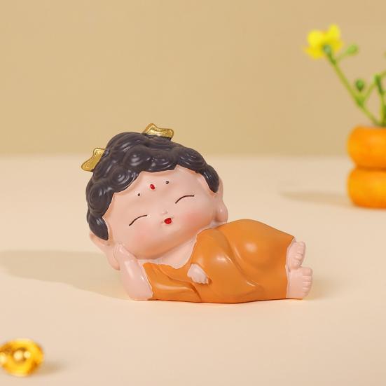 Mini Buddha Statue Resin Meditation Buddha GuanYin Sculpture Spiritual Chinese Home Decor for Office Desk Living Room