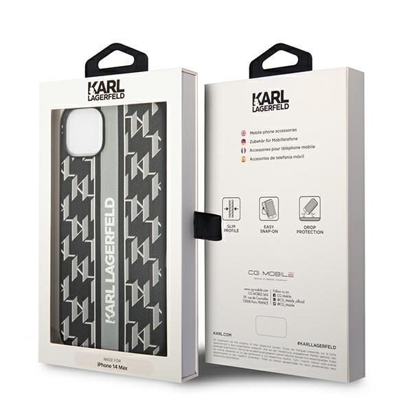 Etui Do iPhone 14 Plus Karl Lagerfeld Monogram Stripe Szare