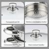11 Inch Stainless Steel 2 Tier Steamer Pot with Glass Lid and Dual Handles for Vegetables and Dumplings