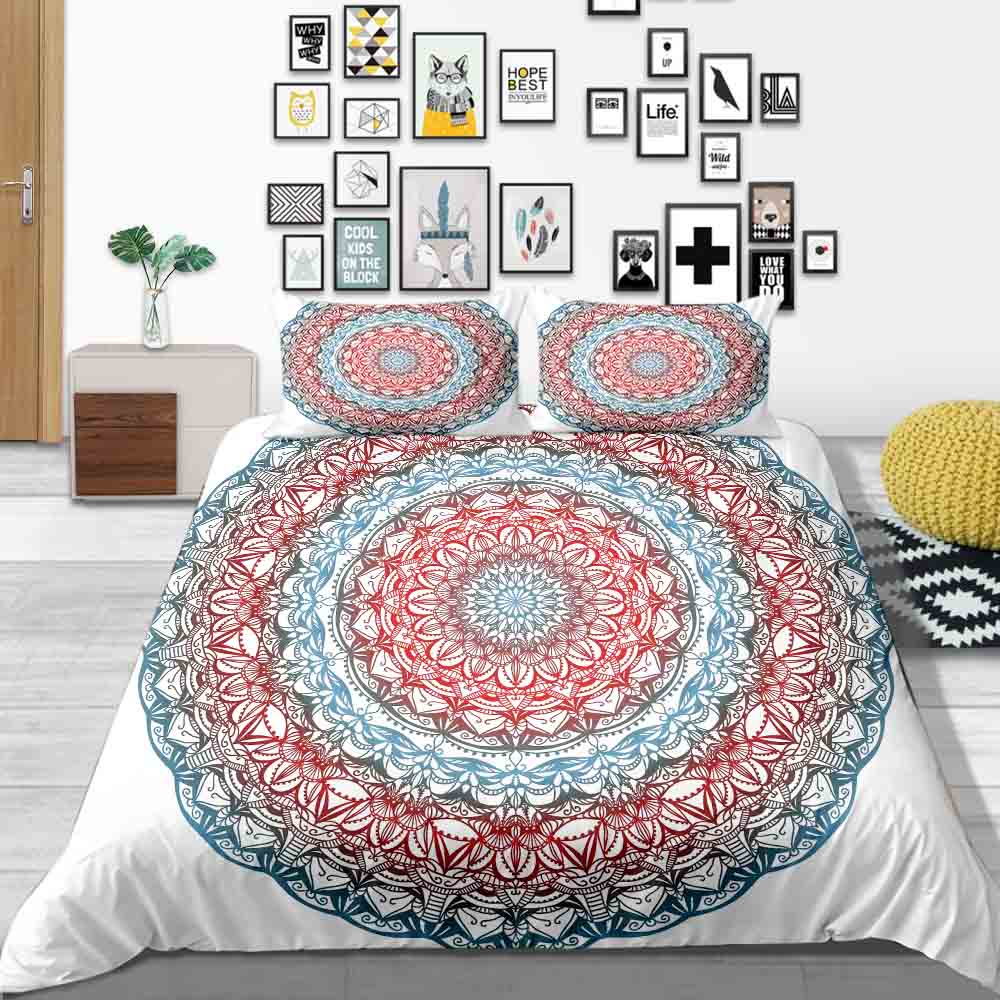 Povlečení v bohémském stylu Souprava na přikrývku Boho Souprava domácího povlečení Polyesterová souprava na polštář pro muže
