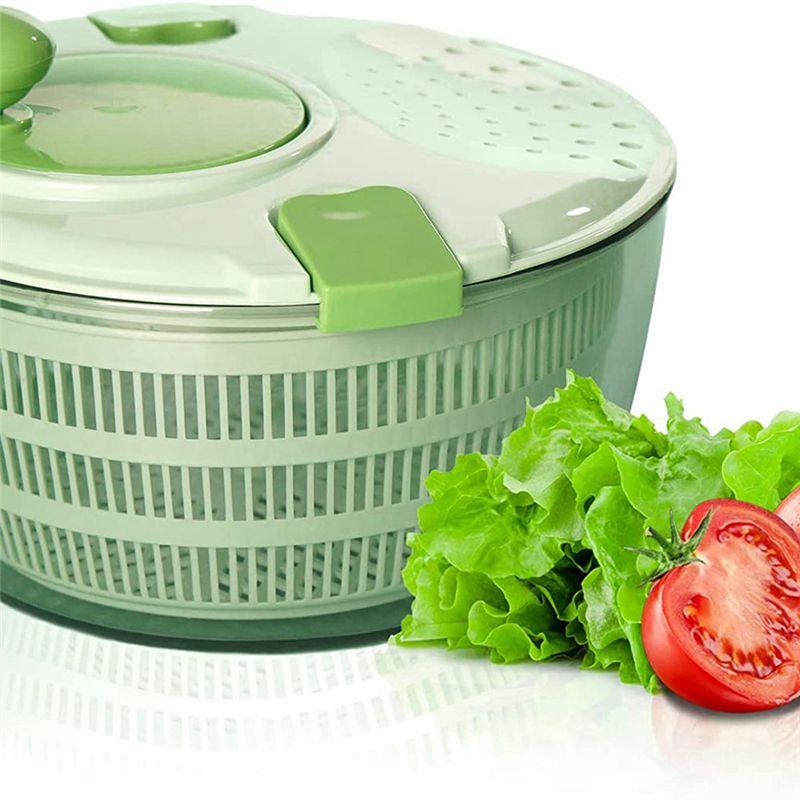 2025+ 4L Kitchen Vegetable Dryer, Salad Washer with Safety Lid Lock and Swivel Handle