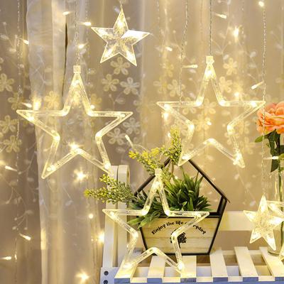 LED String Lights Pentagram Star Curtain Lights Fairy Wedding Birthday Christmas Lighting Lamp Indoor Home Decoration String