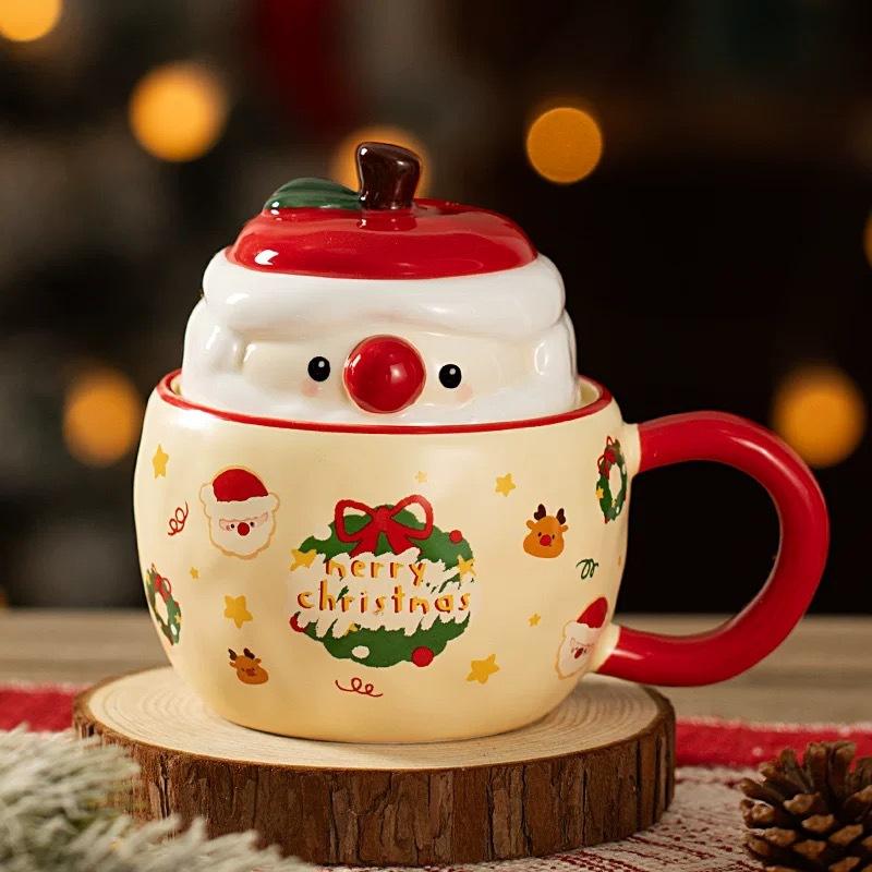 Creative Christmas High-value Apple Mug Cute Boys and Girls Ceramic Mug Couple Gift Milk Water Cup