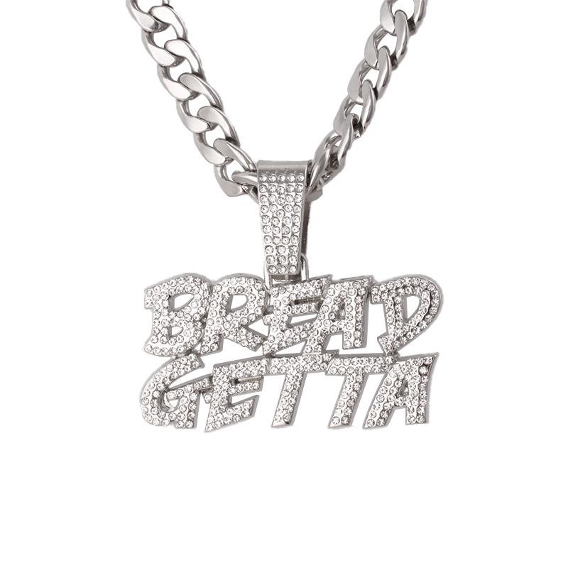 Versatile Unisex Diamond Hip Hop Letter Pendant with Cuban Chain