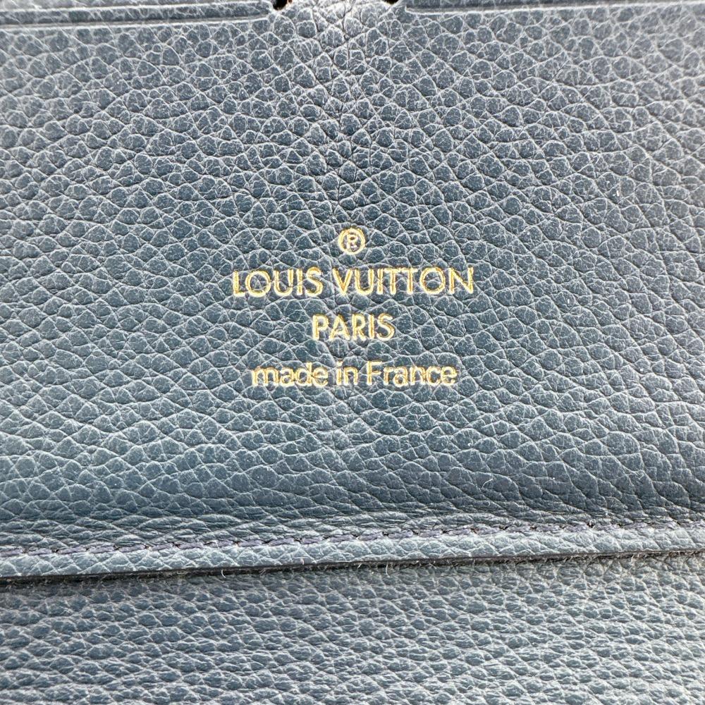 LOUIS VUITTON M80958 Monogram Ann Platt leather Zippy Vertical Purse Navy leather Used