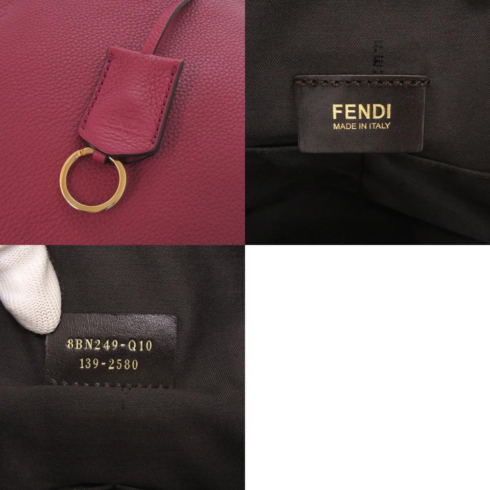 Used AUTHENTIC FENDI 8BN249 Pink Leather Hand Bag