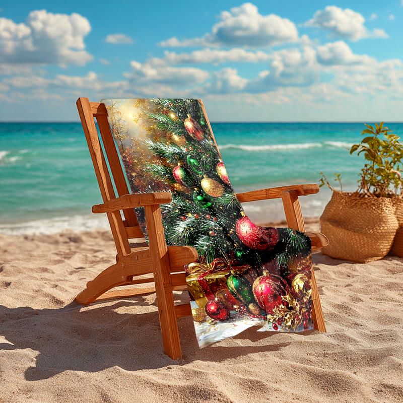 1Pc Christmas Tree Decorations Beach Towel Quick Dry Multiuse For Beach Pool Gym Yoga Home Travel Christmas Halloween Xmas Gift S161