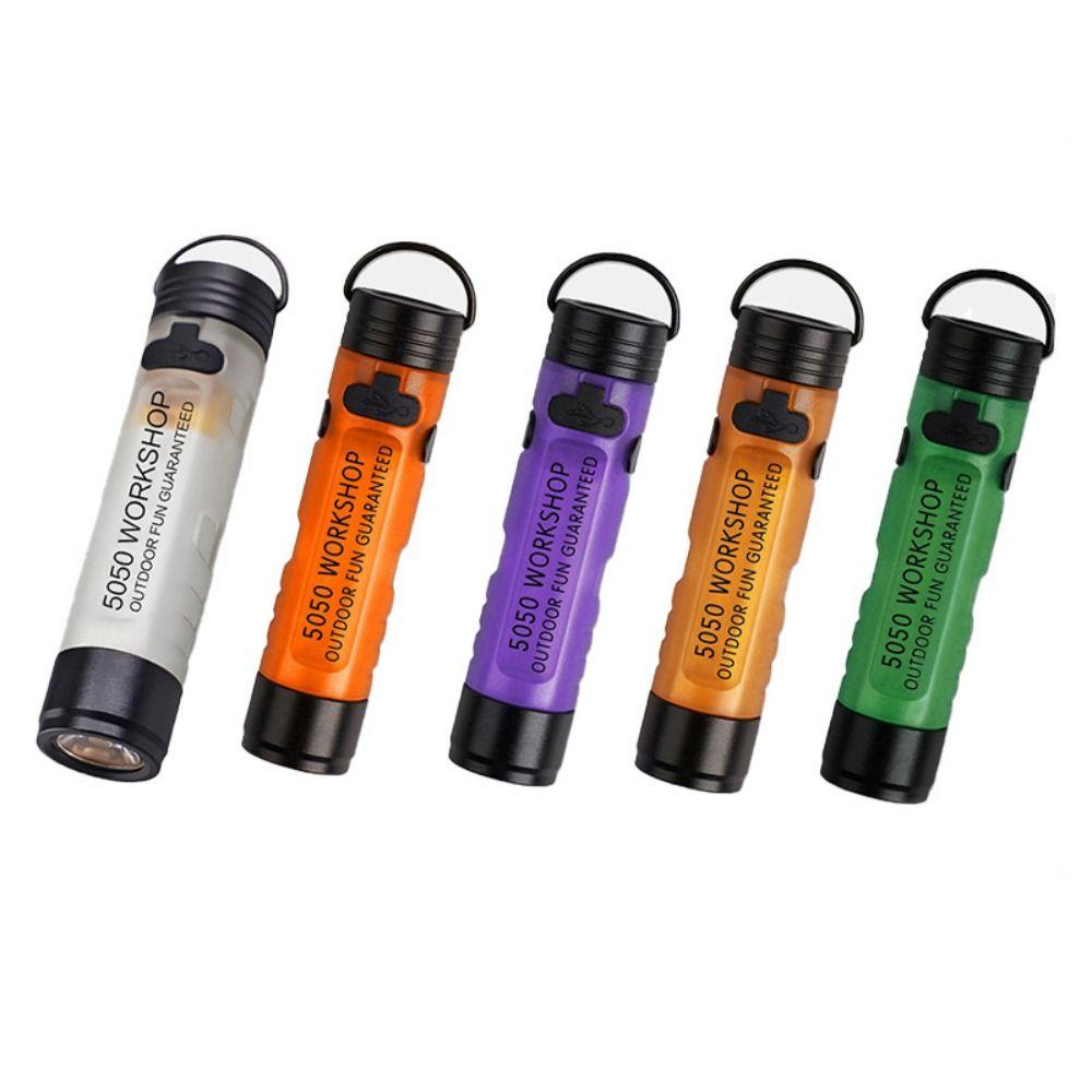 Strong Light Pocket Mini Flashlight Long Endurance Alloy LED Flashlight Key Clip Light Night
