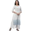 Aurelia Women's Paisley Printed Cotton Regular White Kurta