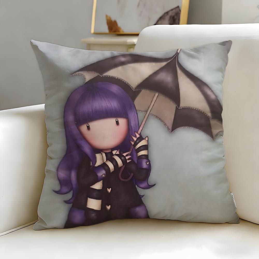 classic cartoon brand Santoro Gorjuss Cushion Cover Soft & Easy-Wash Pillow Case – Versatile for Couch, Bed, Travel and Office