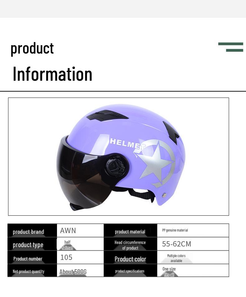 Unisex Ganzjahres-Elektrofahrzeughelm mit Sonnenschutz