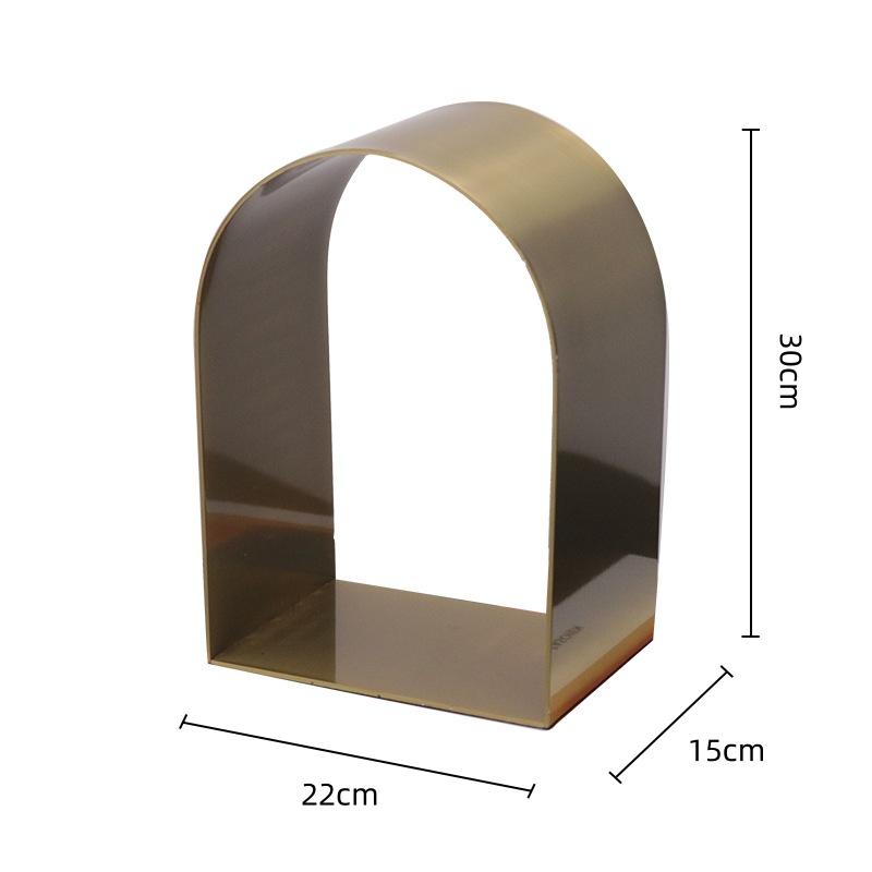 Golden Arches Geometric Hollow Semicircle Metal Handicraft Handicraft Sculpture Metal Figurine Room Decoration Accessories