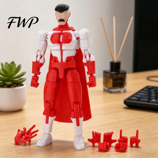 Collectible Posable Figure 3D Printed Action with Accessories Cartoon Character Model Movable Joints Decoration Gift for Animation Lovers Toy
