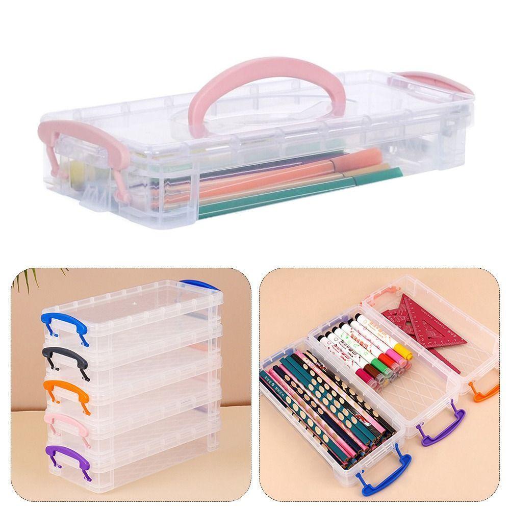 Multi Layer Portable Pencil Case Detachable Marker Pen Box Watercolor Pen Case  Business Card