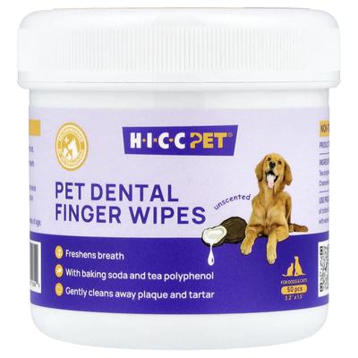HICC Pet, Pet Dental Finger Tissues, for Dogs/Cats, Unscented, 50 Count
