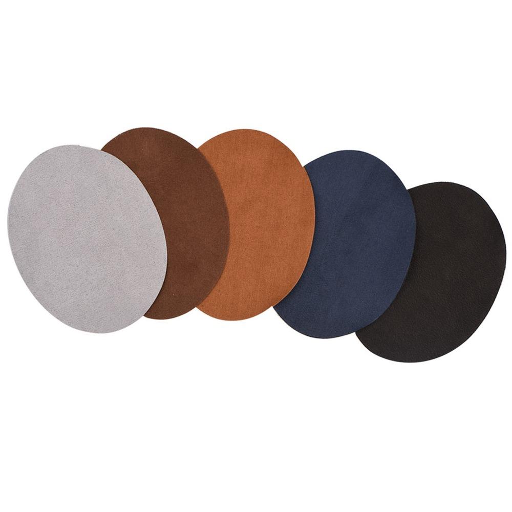 10pcs 5 Colors Leather Fabric Decal  Repair Oval Shape Sew On Fabric Decal es  For Clothes