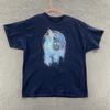 VINTAGE Wolf T Shirt Men 2XL Blue Wolf Pack Wolves Tribal Graphic Causal 90s