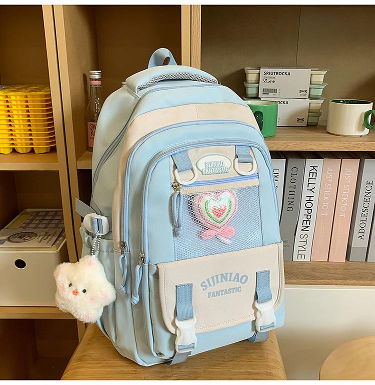 The Schoolbag Is High-value, Cute and Fresh, and the Schoolbag Is Casual, Simple, Lightweight, Versatile and Large-capacity.