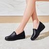 Wedge heel soft sole shallow mouth shoes soft leather comfortable commuting single shoes spring and autumn new versatile
