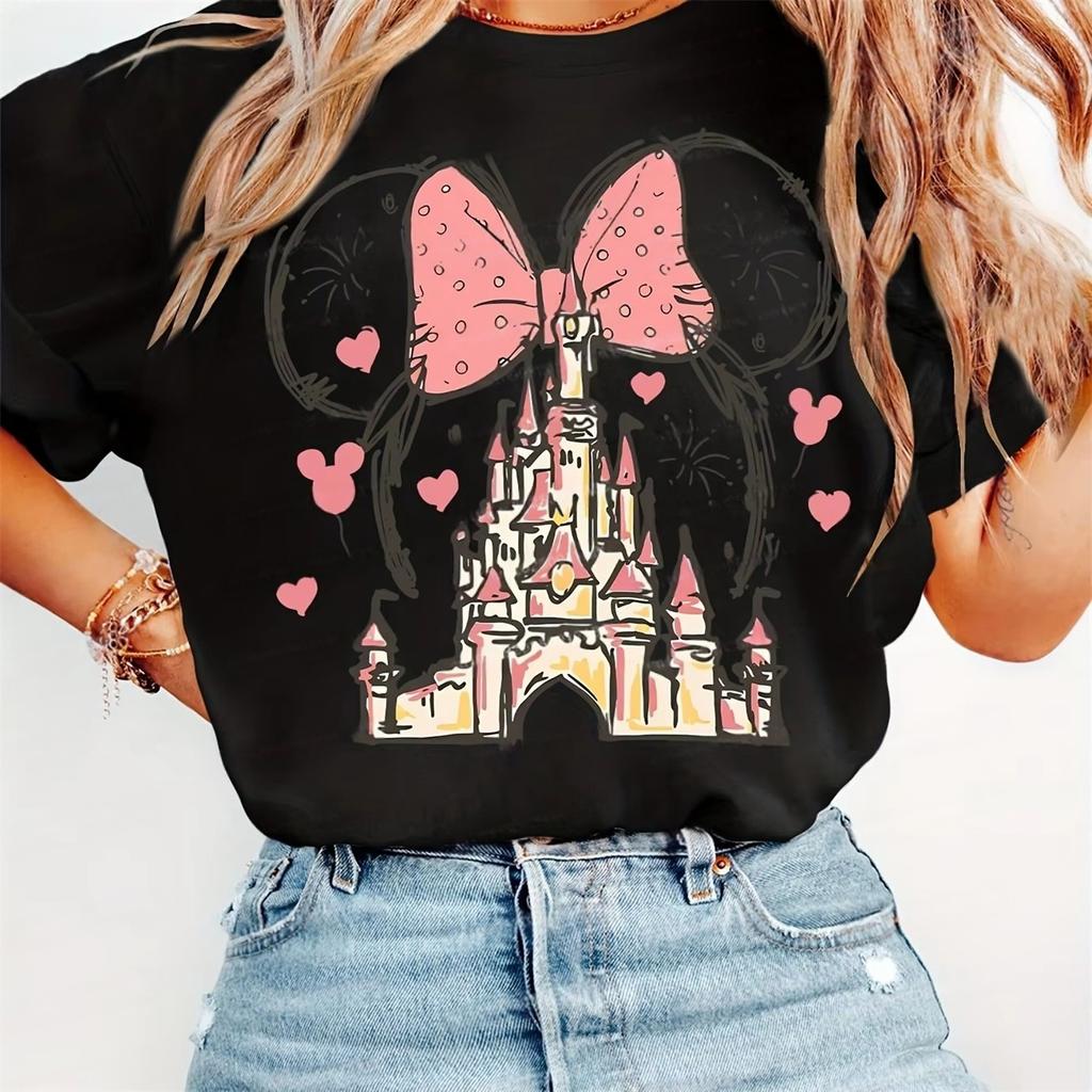 2026 Summer Castle Oversized T-shirt High Quality Cotton Comfort Colors Ivory Fairy Print Unisex Casual Women's and Men's Kids