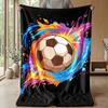 Soccer Ball in Flames 3 Theme blanket Lightweight Warm Flannel Blanket Decorative Throw Blanket for Home Decoration