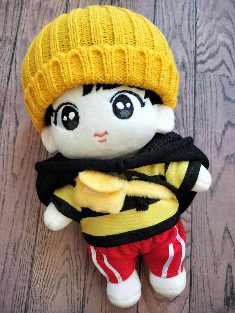 

[USED] Yellow knitted hat plush toy, 20cm