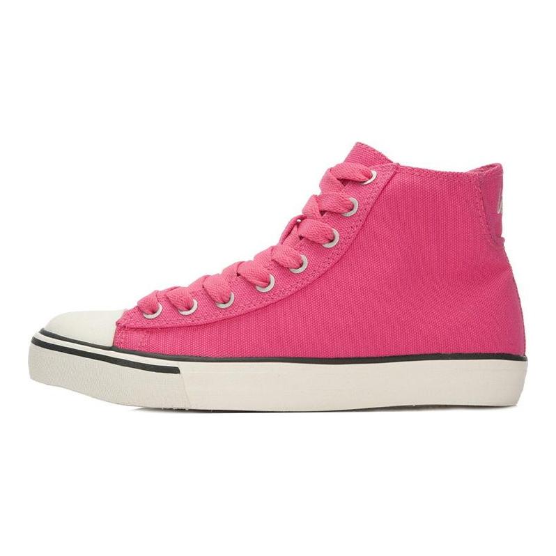 Li Ning Wear resistant And Lightweight High top Canvas Shoes Women's Pink White ALAL126-4