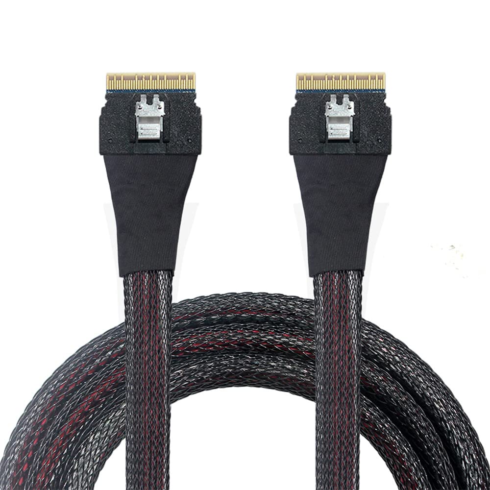 NFHK Slimline SAS 8i74Pin Host To 74Pin SlimSAS Target Cable 50cm PCI-E 4.0 SFF-8654 SFF-8654