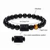 Sternzeichen Armband für Männer 8mm Naturstein Schwarzer Onyx Tigerauge Stein Sternzeichen Konstellation Freundschaft Gebet Segnung Armband Geschenke