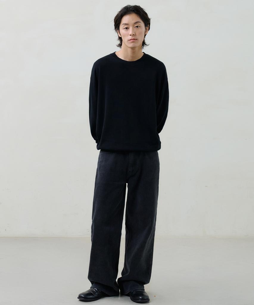 KNOUUN Straight Cotton Pants (Black)